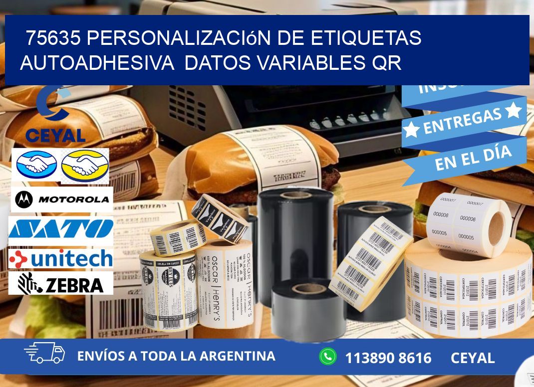 75635 Personalización de etiquetas autoadhesiva  datos variables QR