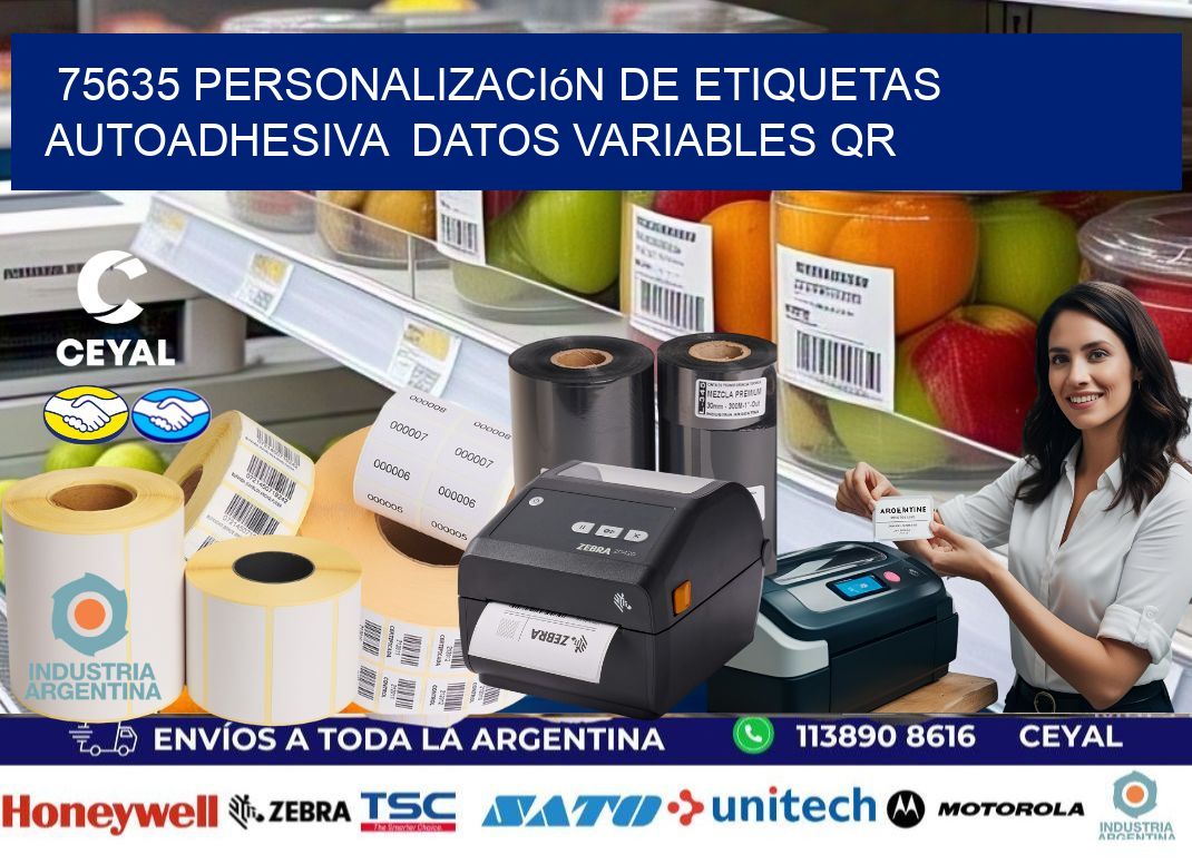 75635 Personalización de etiquetas autoadhesiva  datos variables QR