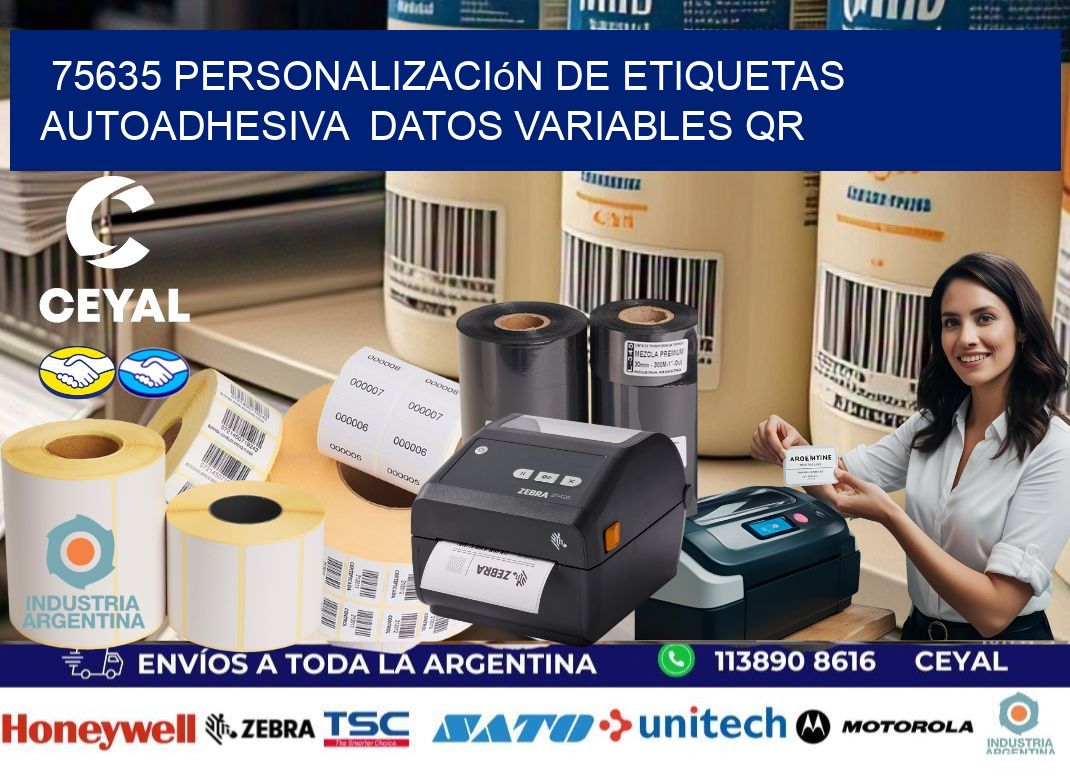 75635 Personalización de etiquetas autoadhesiva  datos variables QR