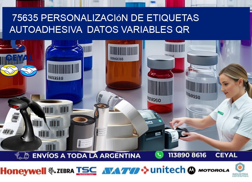 75635 Personalización de etiquetas autoadhesiva  datos variables QR