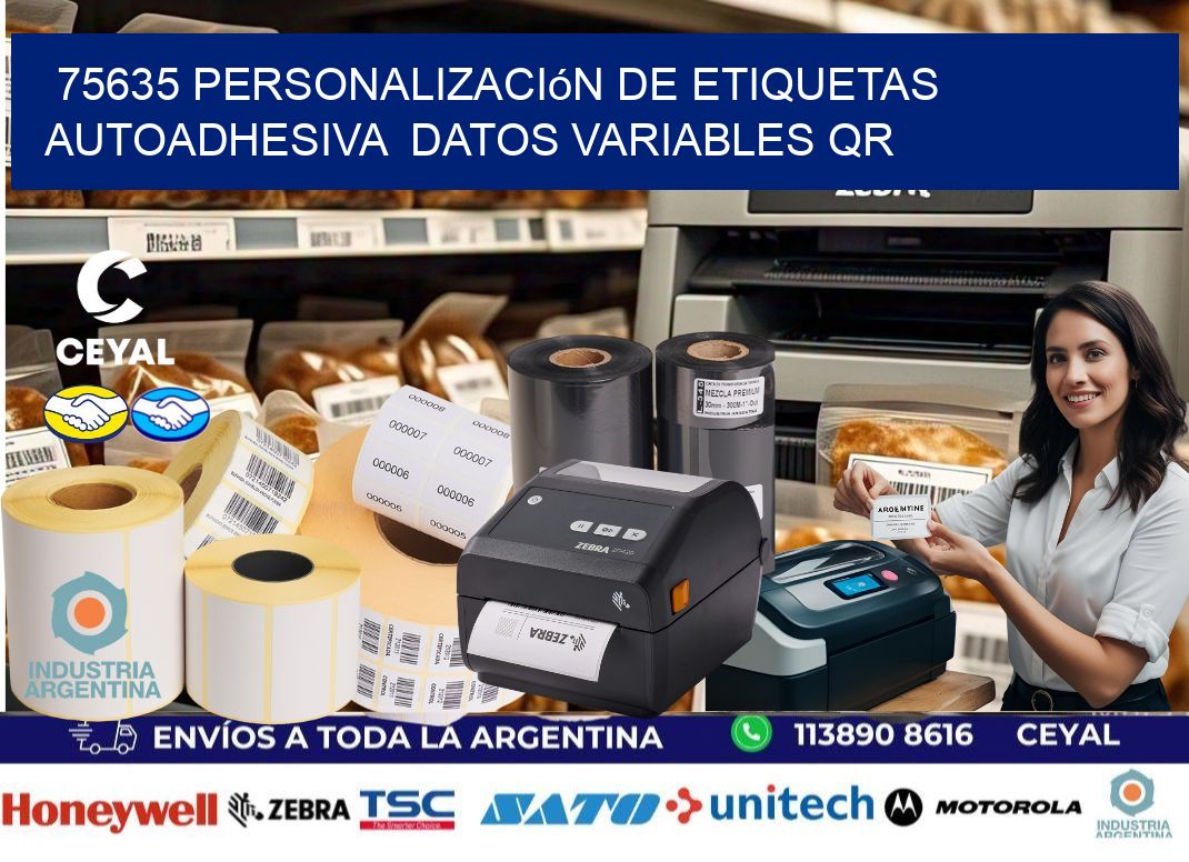 75635 Personalización de etiquetas autoadhesiva  datos variables QR