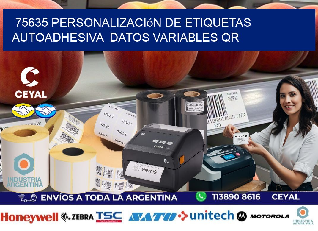 75635 Personalización de etiquetas autoadhesiva  datos variables QR