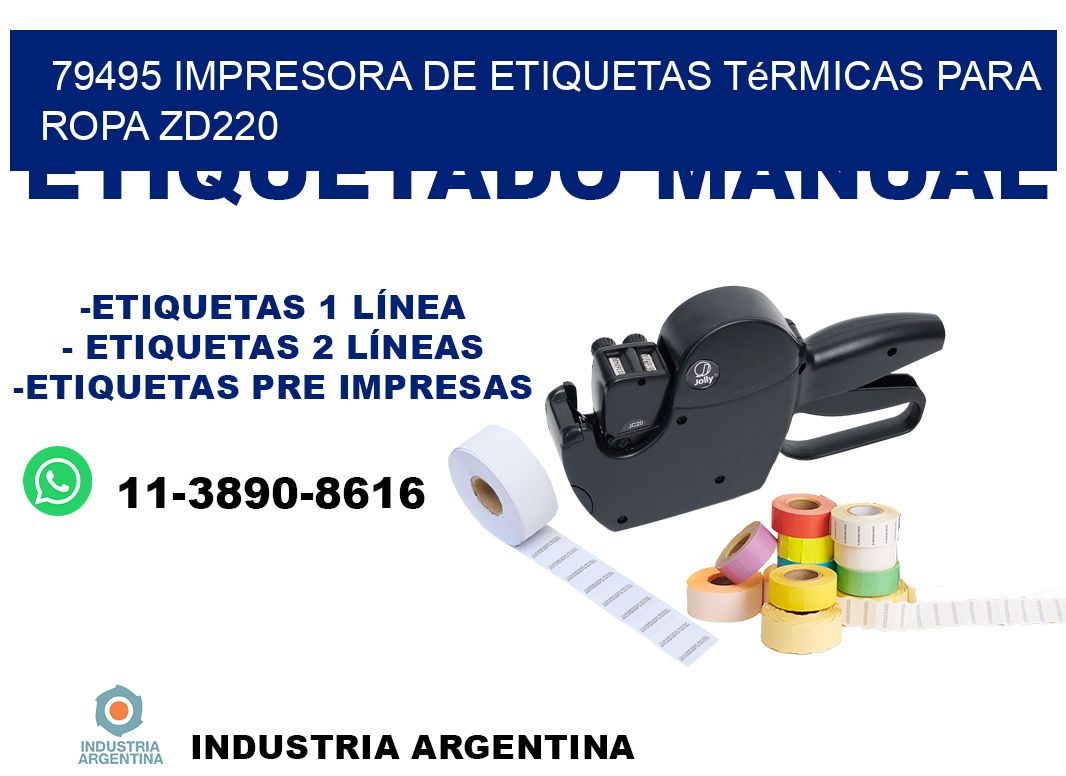 79495 impresora de etiquetas térmicas para ropa ZD220