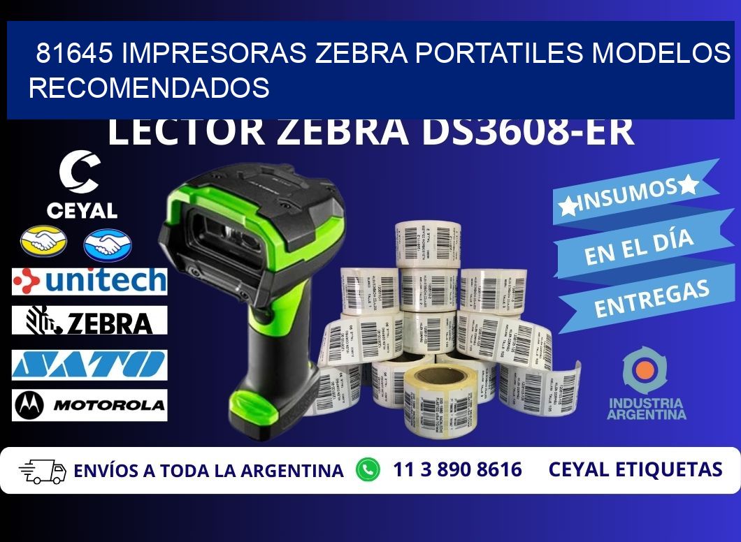 81645 impresoras zebra portatiles modelos recomendados