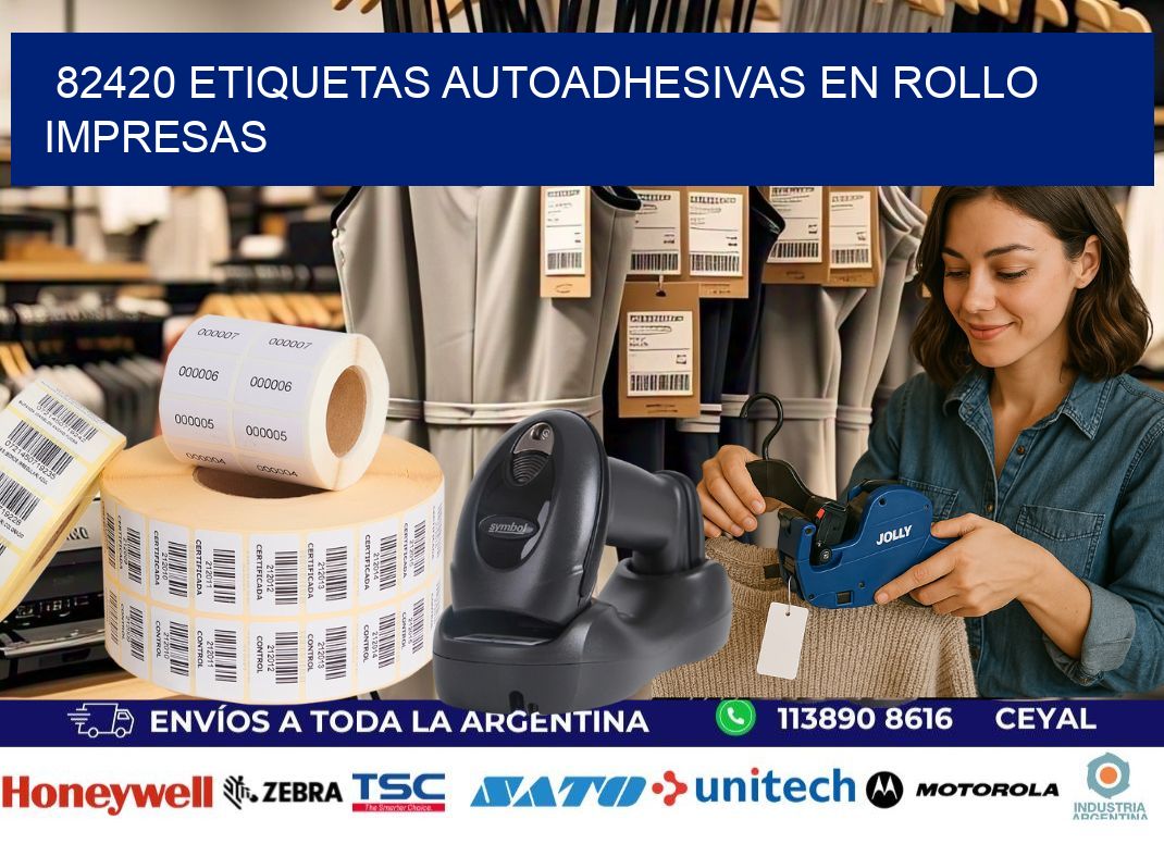 82420 Etiquetas autoadhesivas en rollo impresas