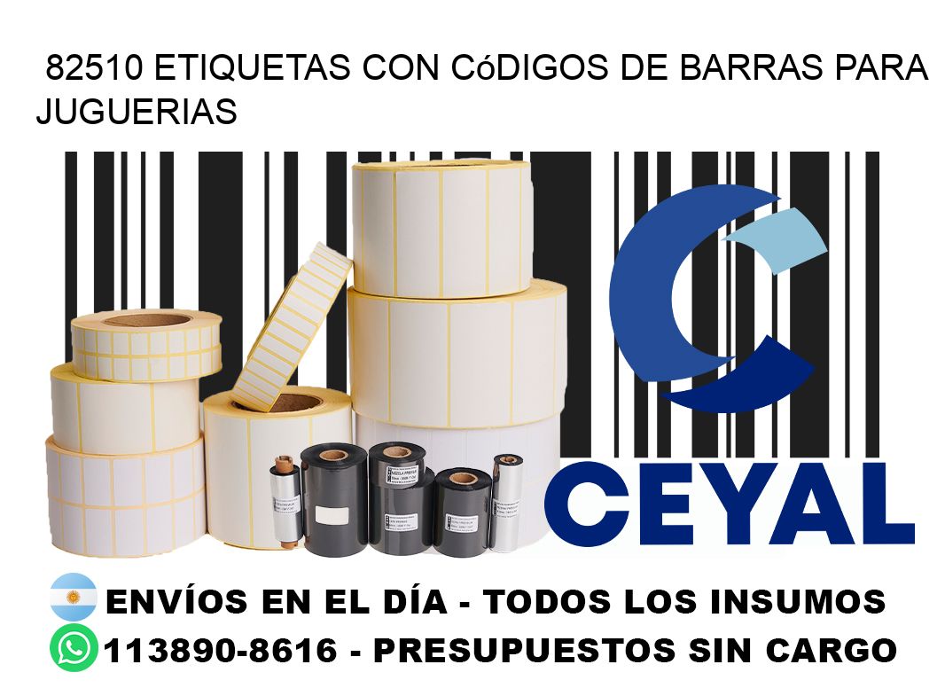 82510 etiquetas con códigos de barras para juguerias