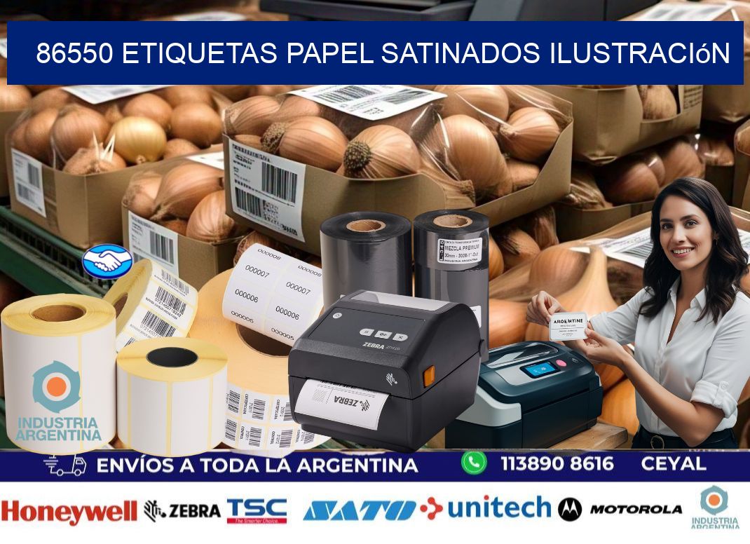 86550 etiquetas papel satinados ilustración