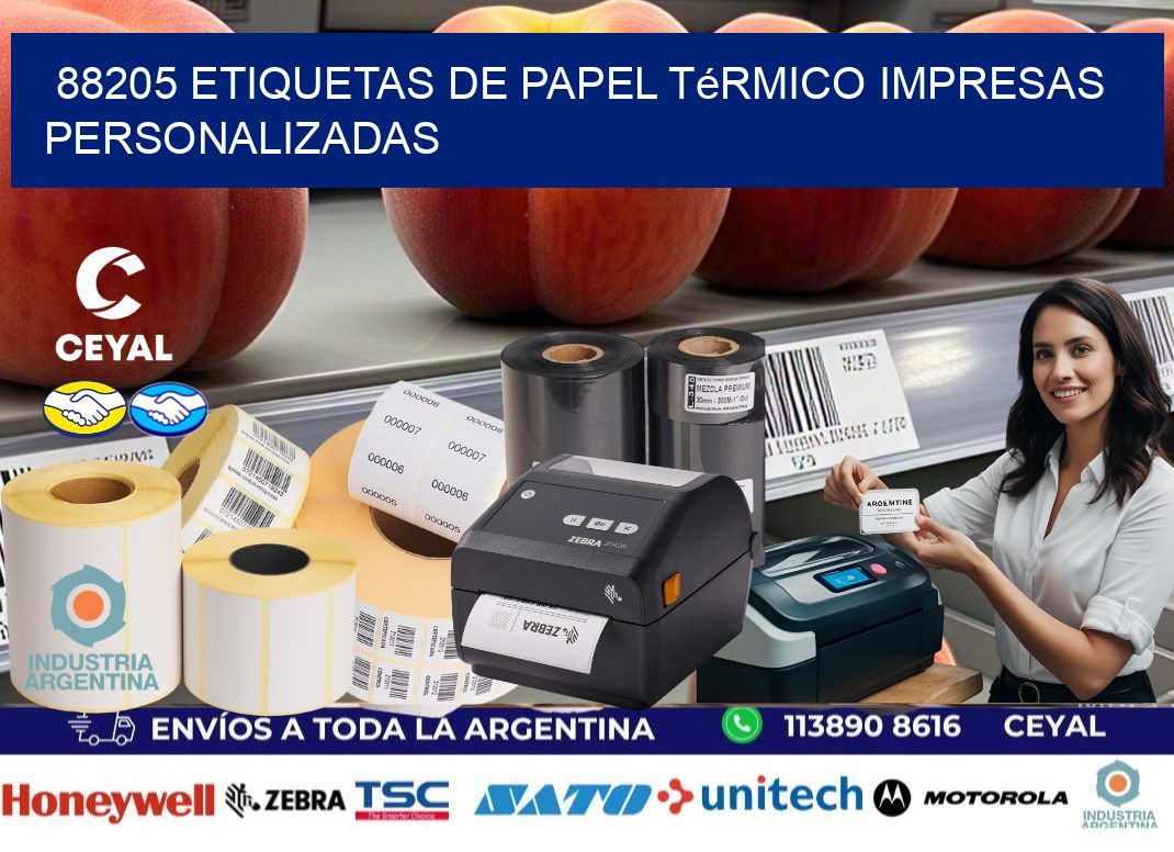 88205 Etiquetas de papel térmico impresas personalizadas
