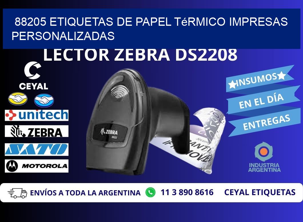 88205 Etiquetas de papel térmico impresas personalizadas