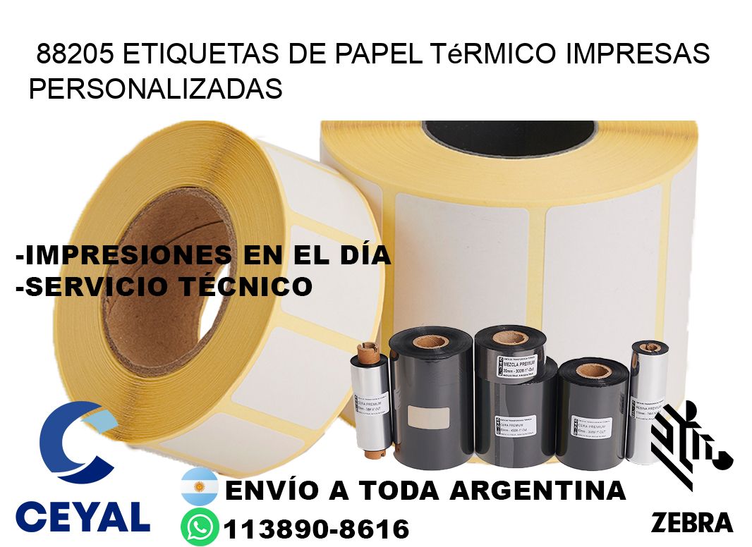 88205 Etiquetas de papel térmico impresas personalizadas
