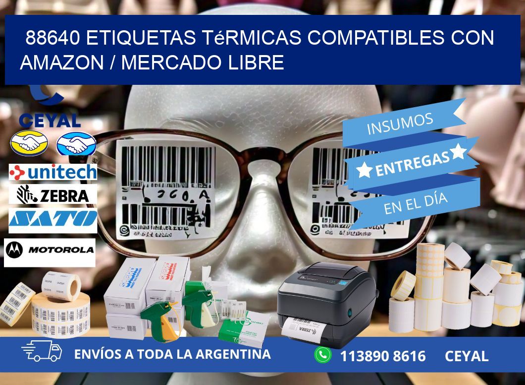 88640 etiquetas térmicas compatibles con Amazon / Mercado Libre