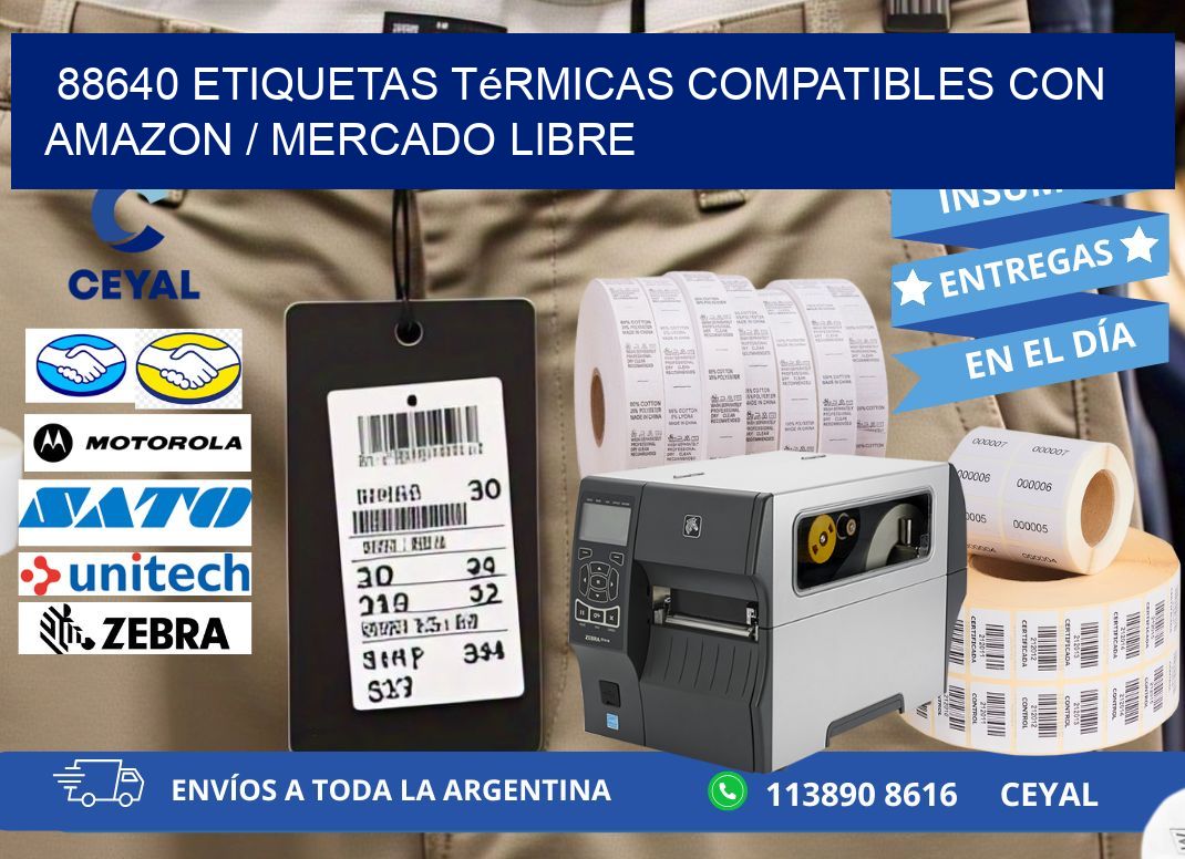 88640 etiquetas térmicas compatibles con Amazon / Mercado Libre