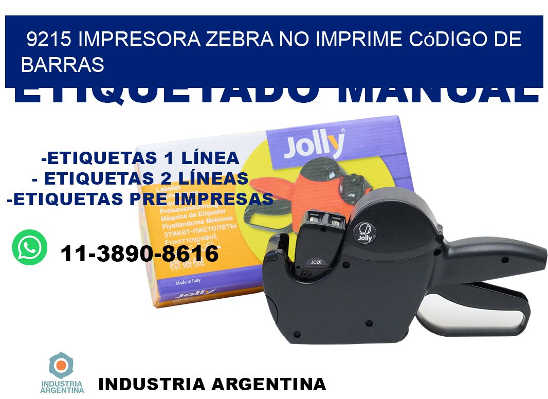 9215 impresora Zebra no imprime código de barras