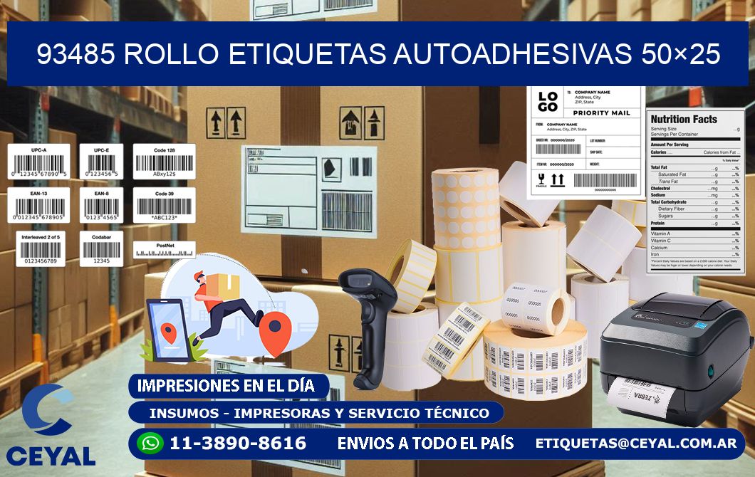 93485 Rollo Etiquetas autoadhesivas 50×25