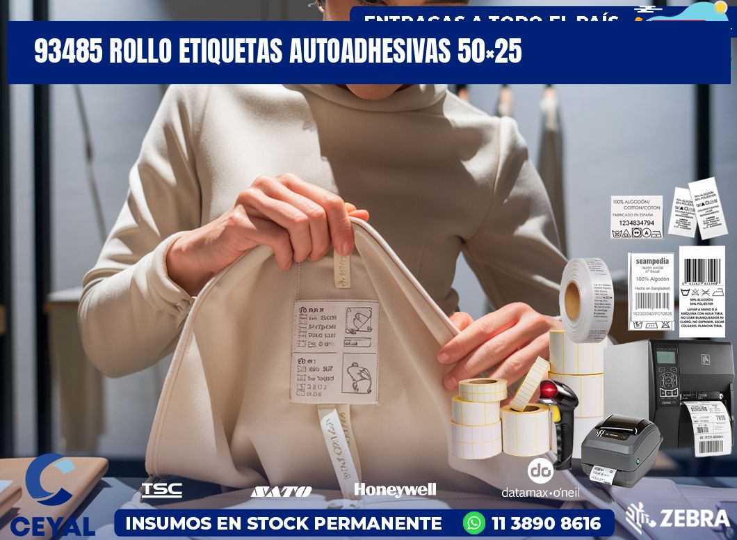 93485 Rollo Etiquetas autoadhesivas 50×25