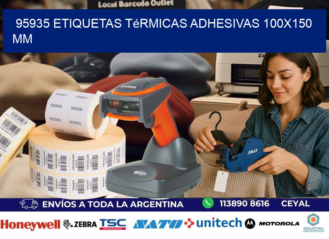 95935 etiquetas térmicas adhesivas 100x150 mm