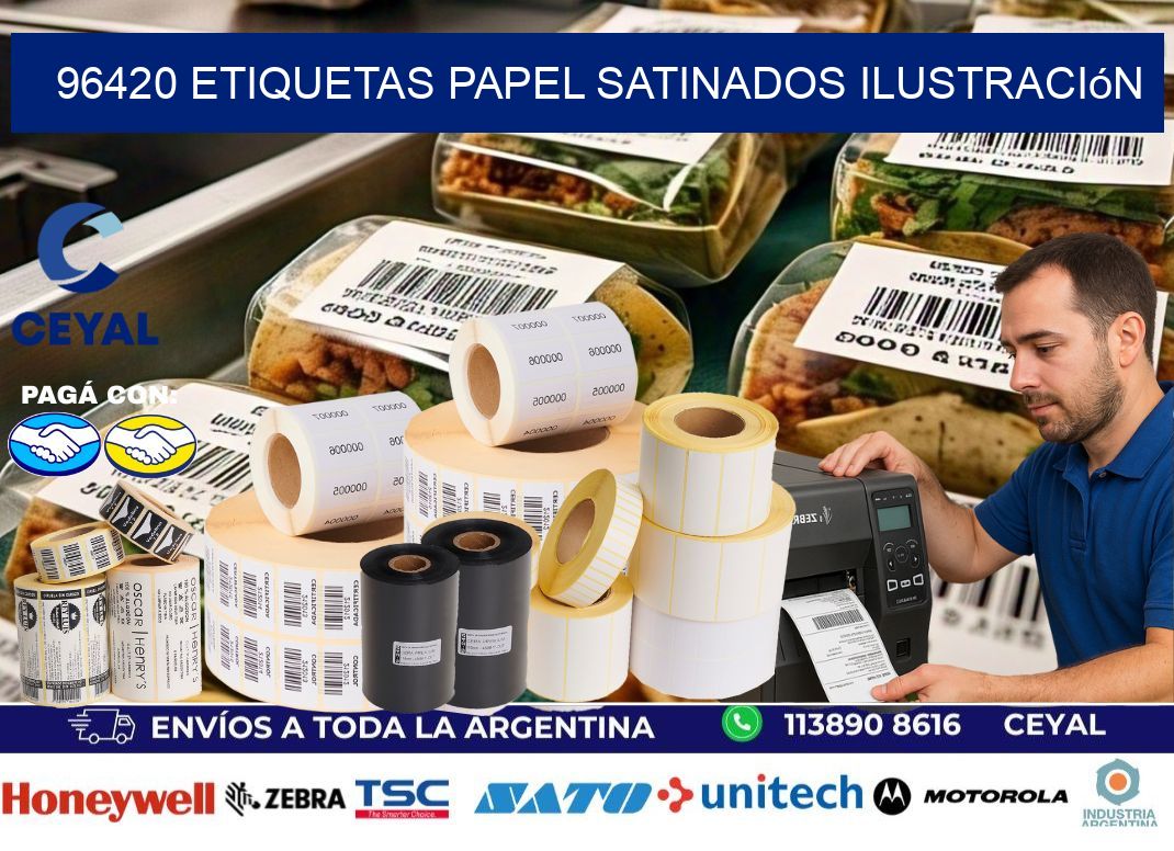 96420 etiquetas papel satinados ilustración