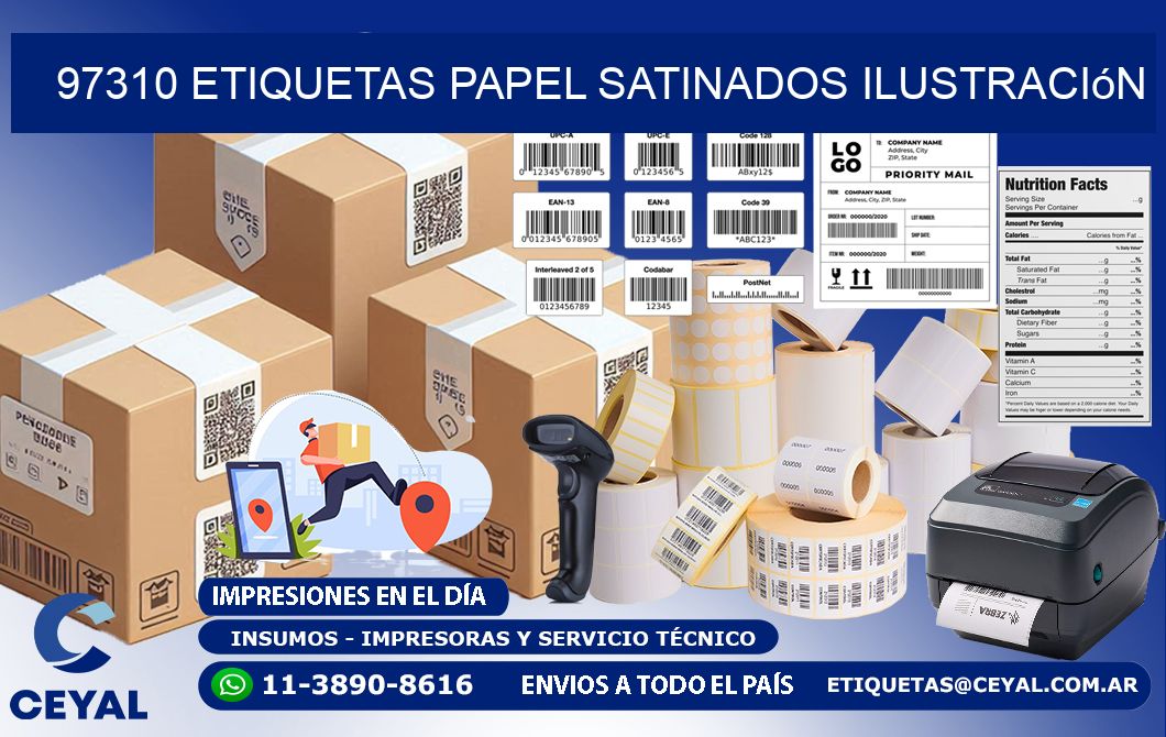 97310 etiquetas papel satinados ilustración