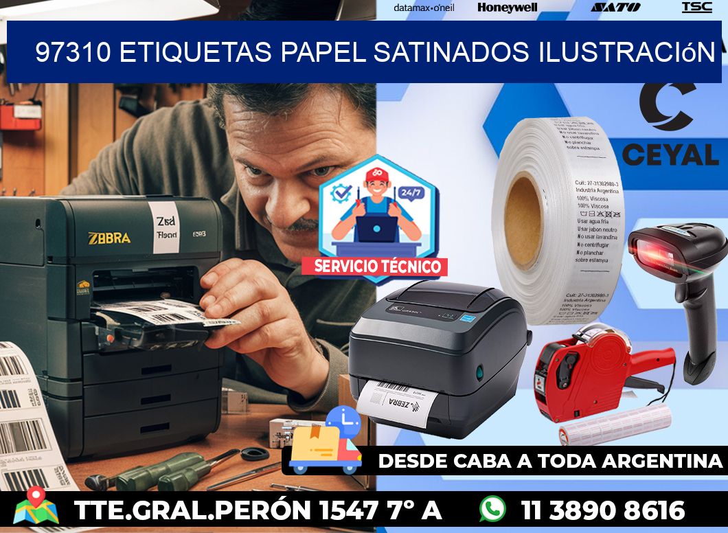 97310 etiquetas papel satinados ilustración