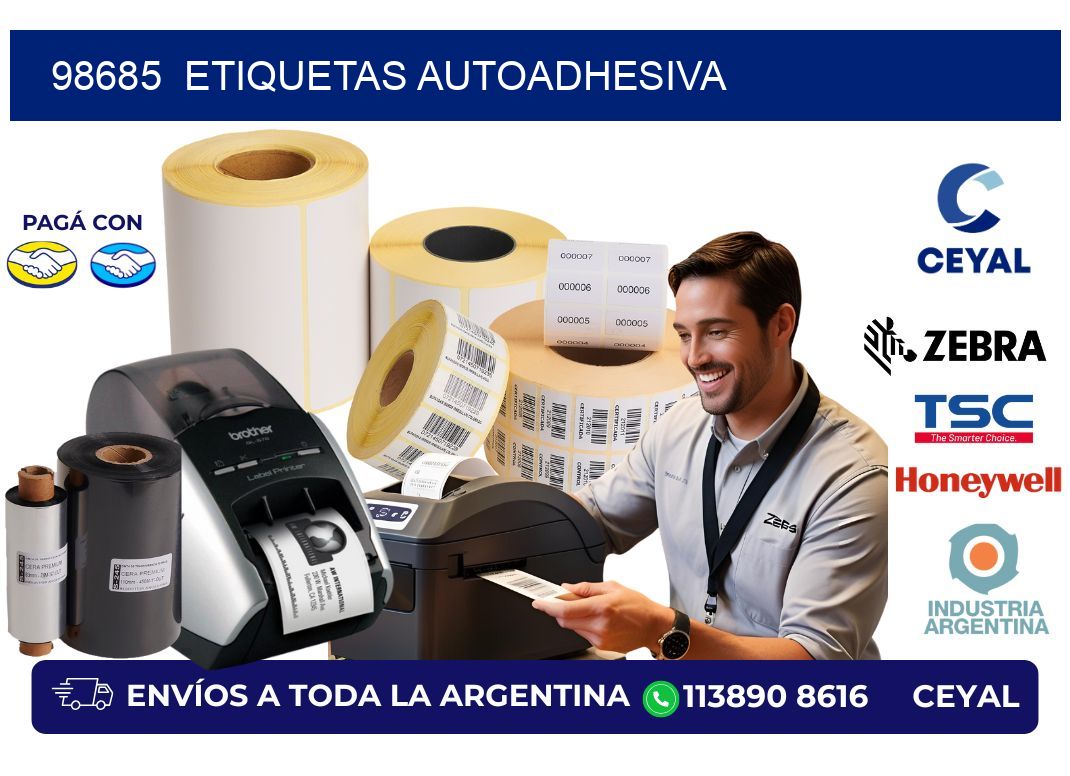 98685  etiquetas autoadhesiva