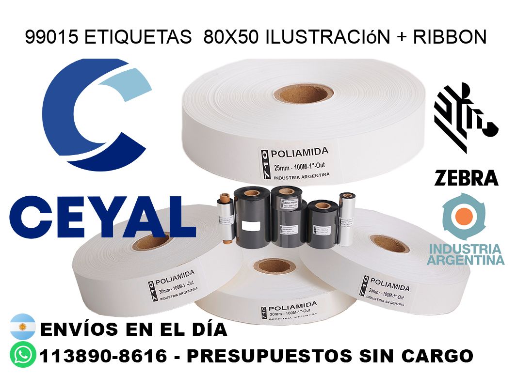 99015 etiquetas  80×50 ilustración + ribbon