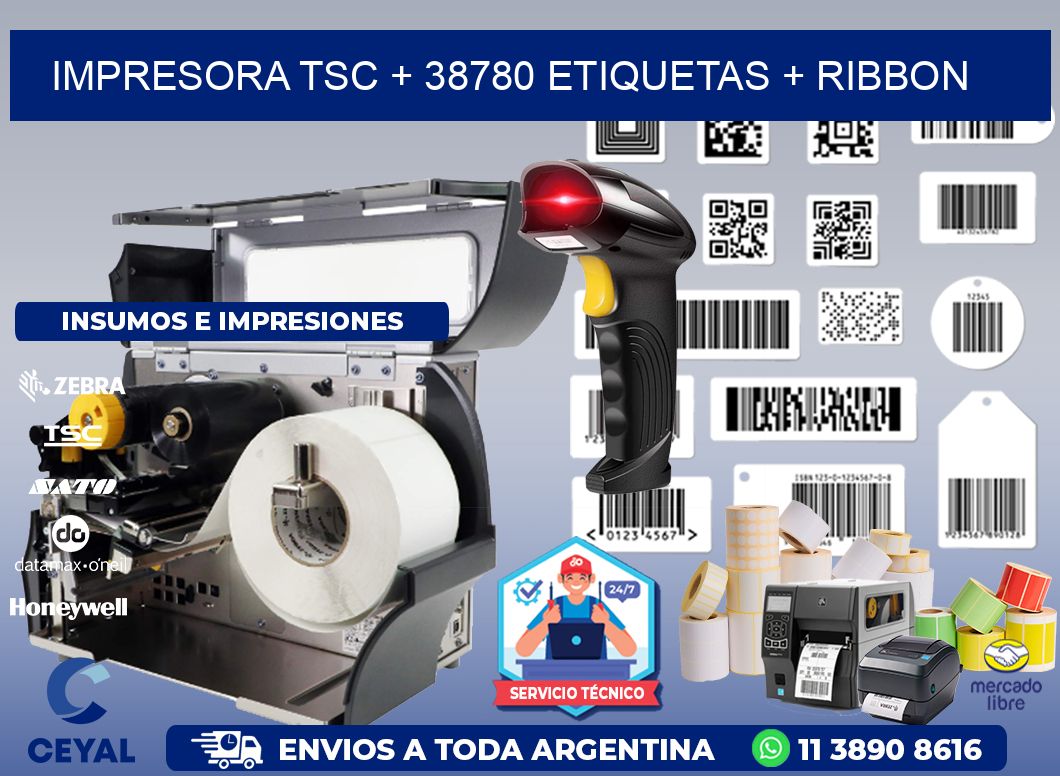 impresora TSC + 38780 etiquetas + ribbon