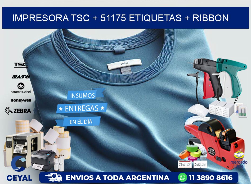 impresora TSC + 51175 etiquetas + ribbon