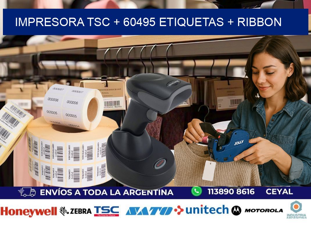 impresora TSC + 60495 etiquetas + ribbon