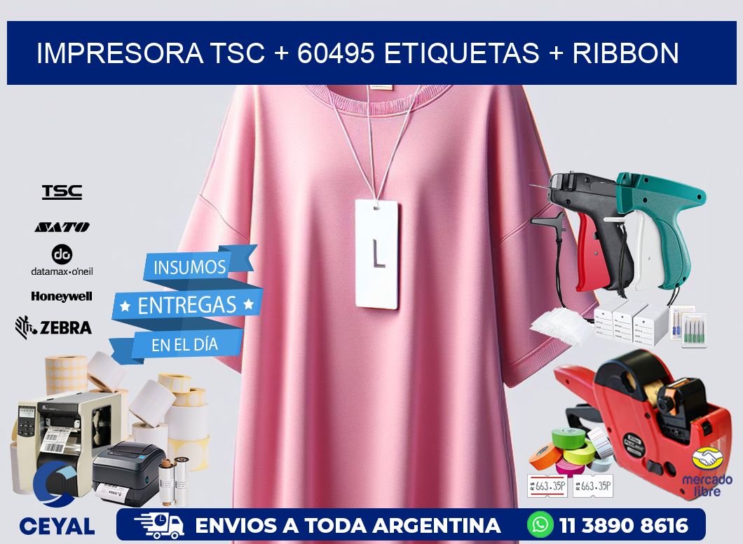 impresora TSC + 60495 etiquetas + ribbon
