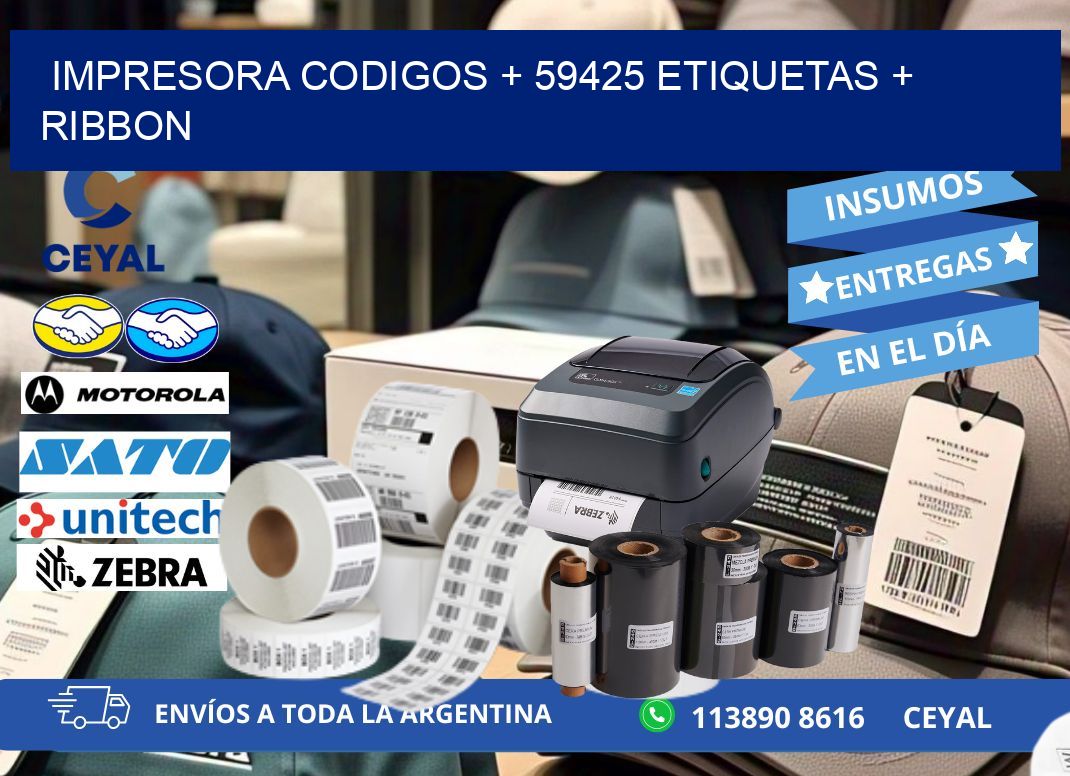 impresora codigos + 59425 etiquetas + ribbon