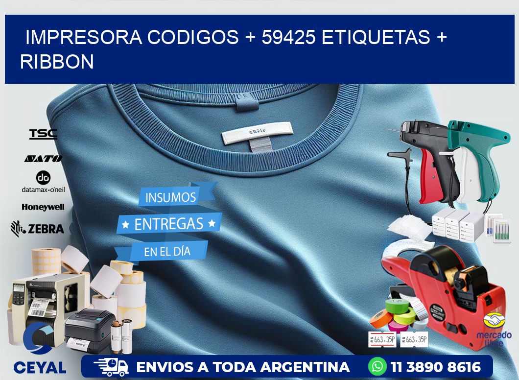 impresora codigos + 59425 etiquetas + ribbon