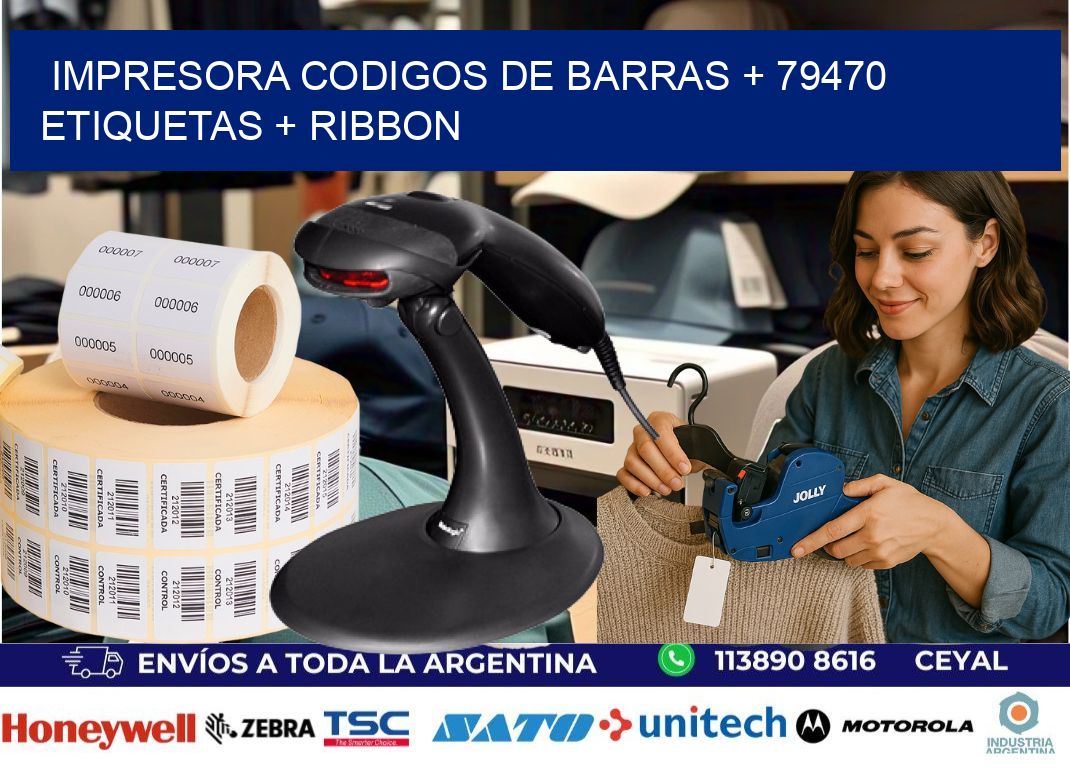 impresora codigos de barras + 79470 etiquetas + ribbon