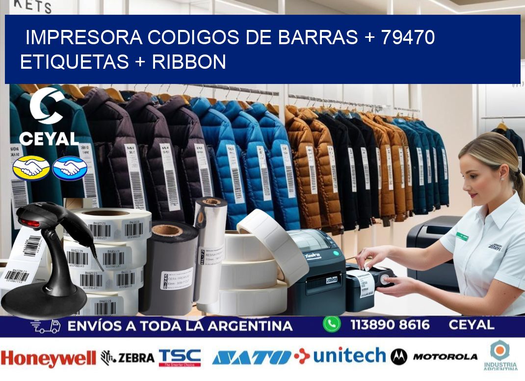 impresora codigos de barras + 79470 etiquetas + ribbon