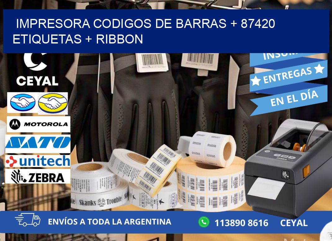 impresora codigos de barras + 87420 etiquetas + ribbon