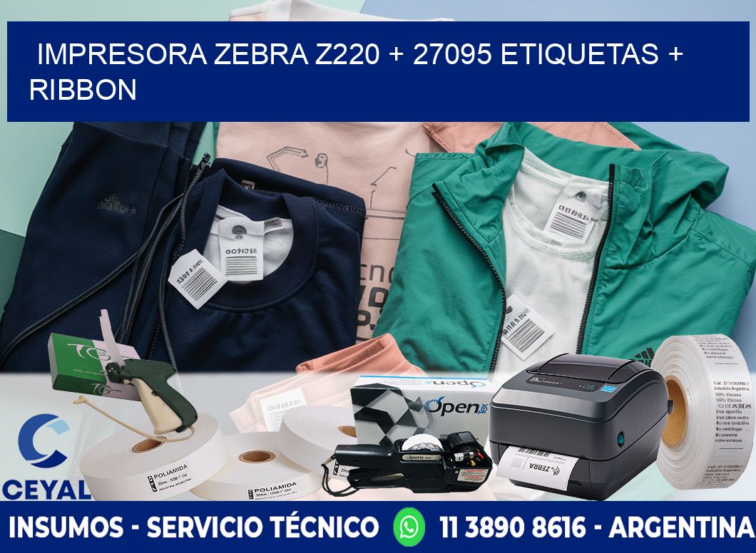impresora zebra z220 + 27095 etiquetas + ribbon