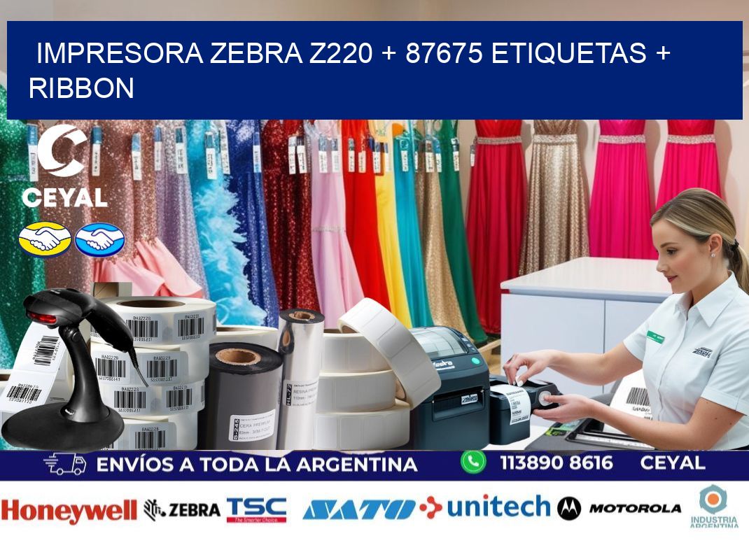 impresora zebra z220 + 87675 etiquetas + ribbon