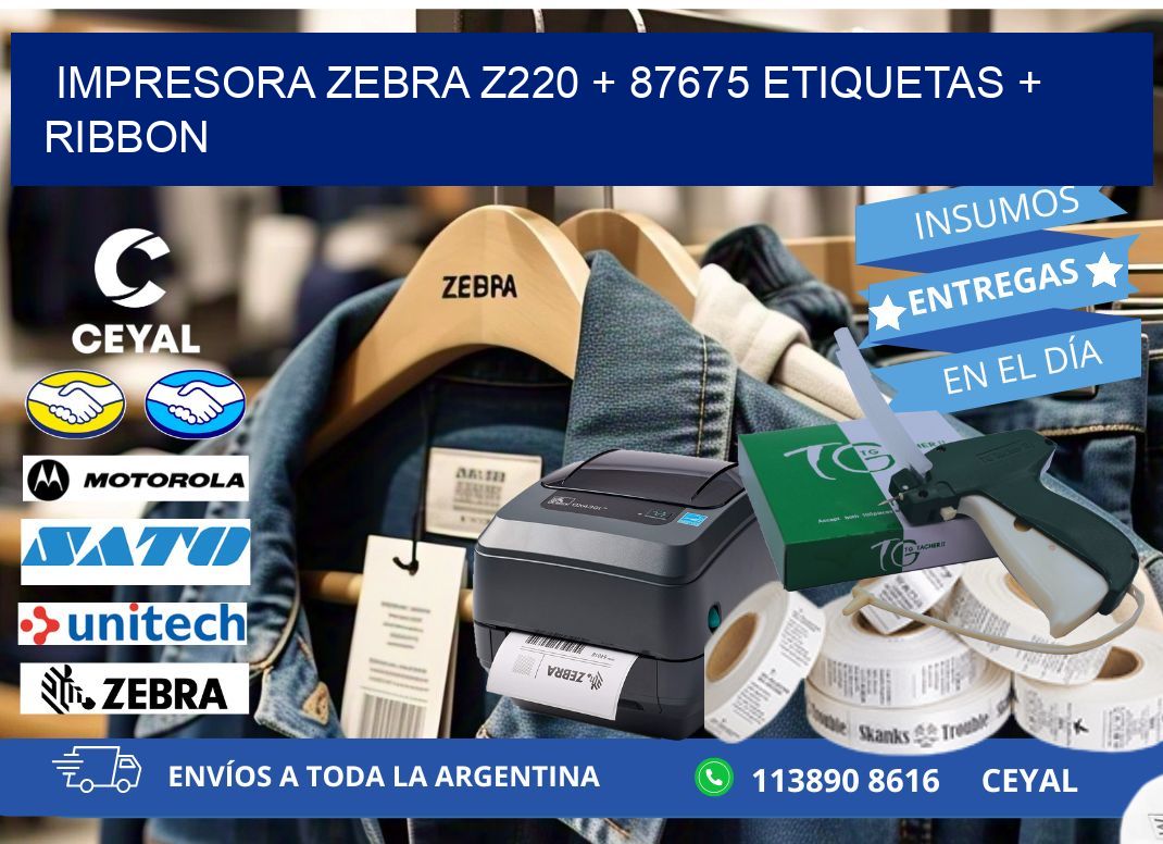 impresora zebra z220 + 87675 etiquetas + ribbon