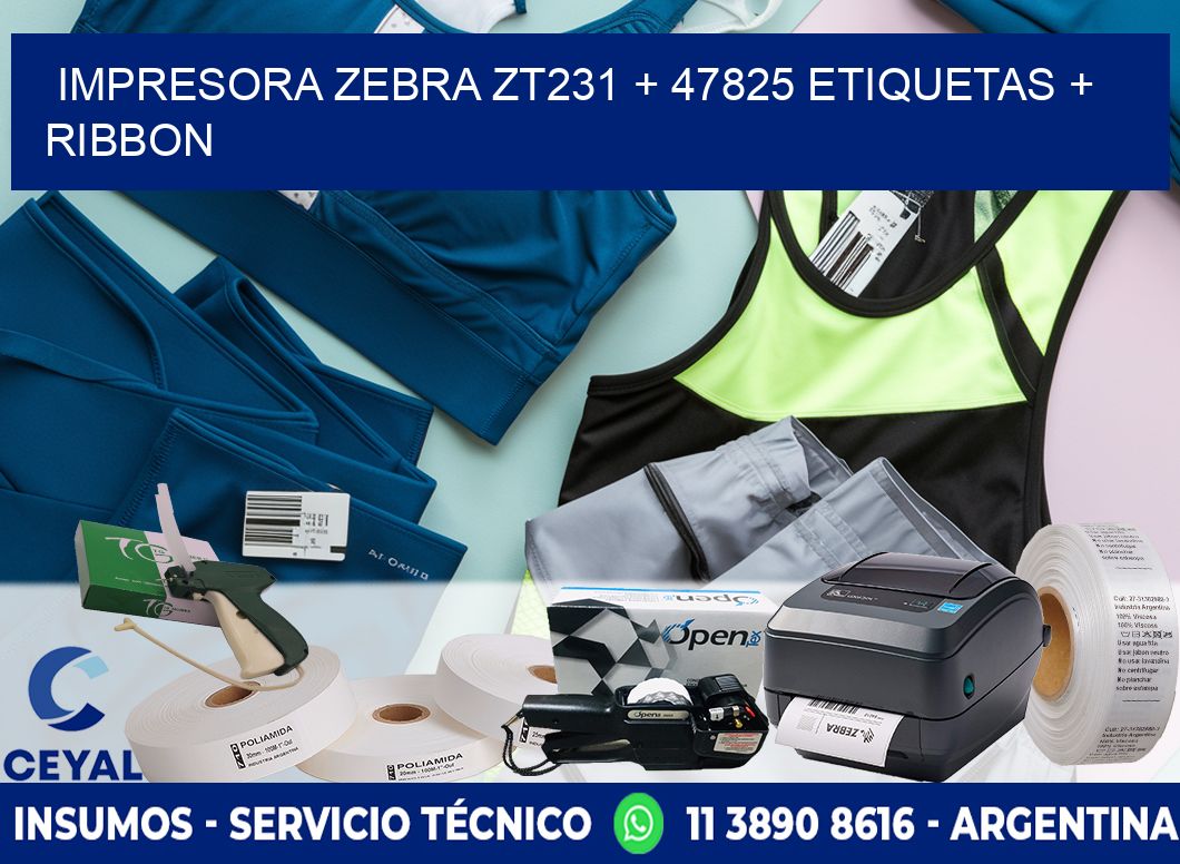 impresora zebra zt231 + 47825 etiquetas + ribbon