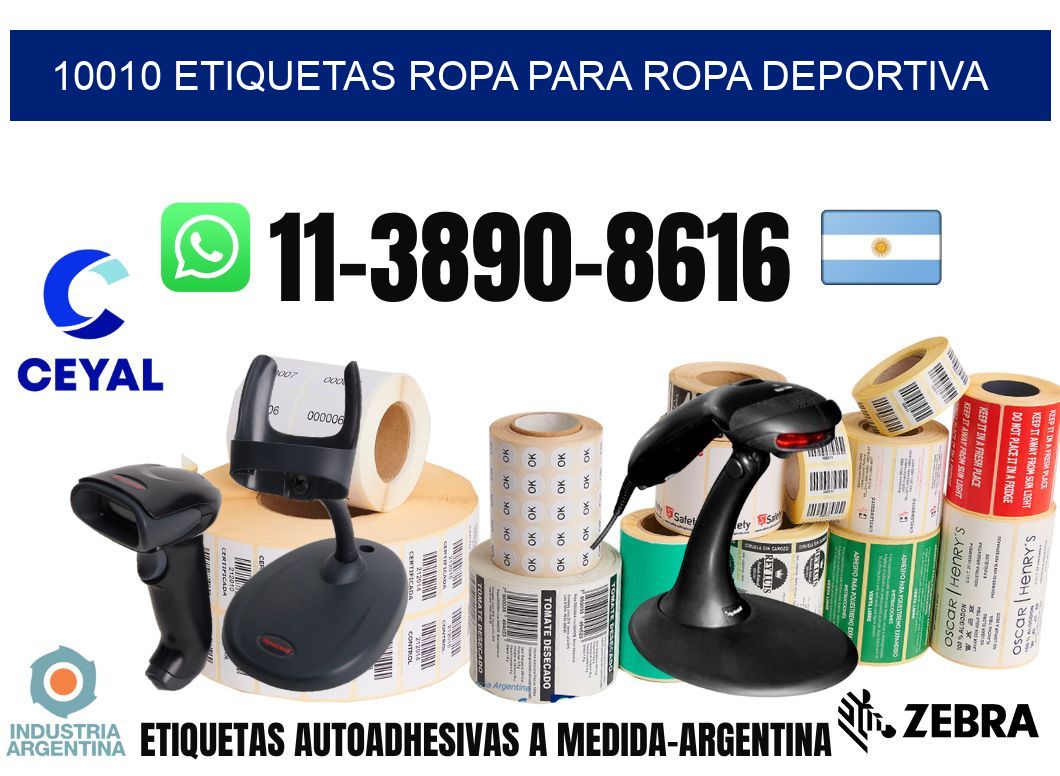 10010 Etiquetas ropa para ropa deportiva