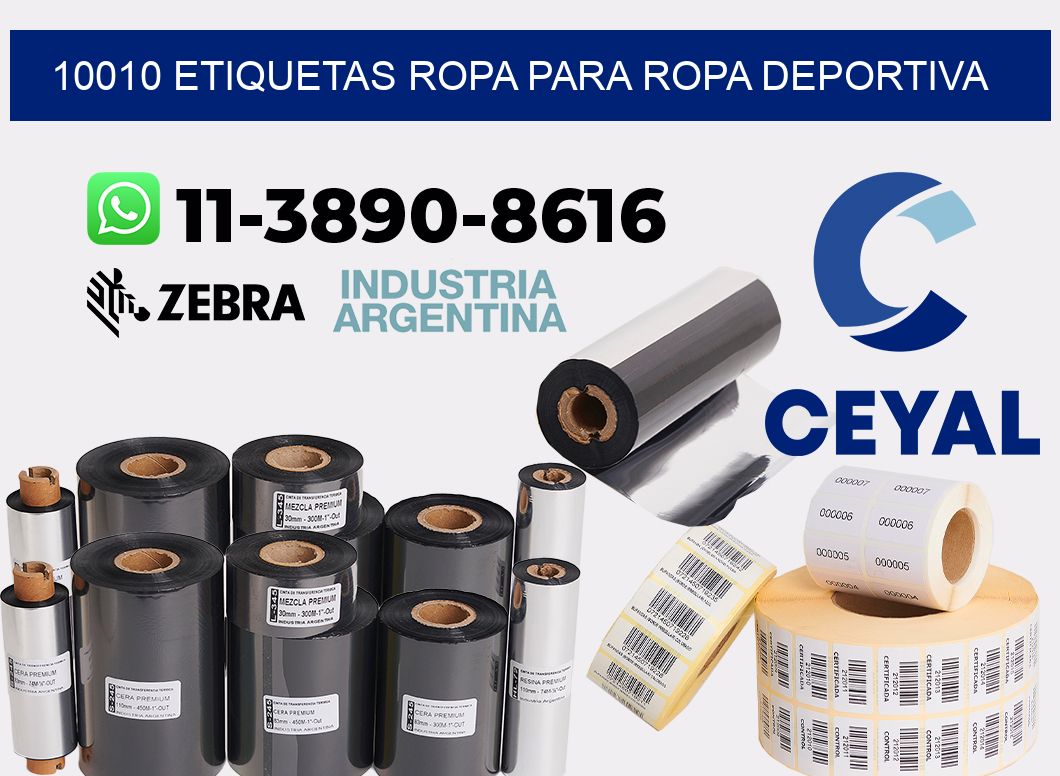 10010 Etiquetas ropa para ropa deportiva