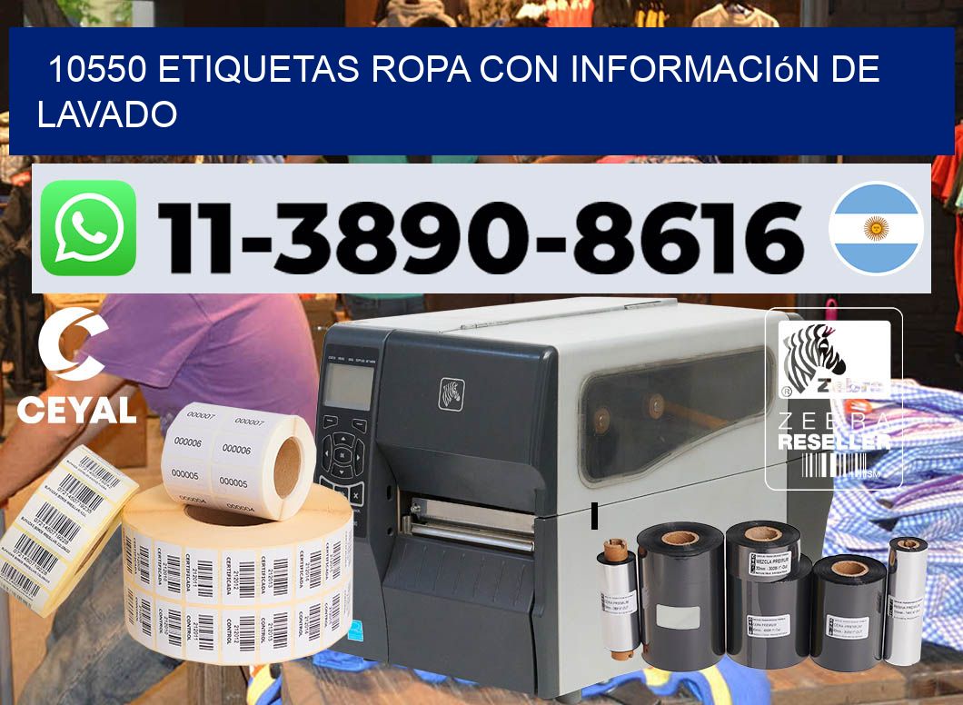 10550 Etiquetas ropa con información de lavado