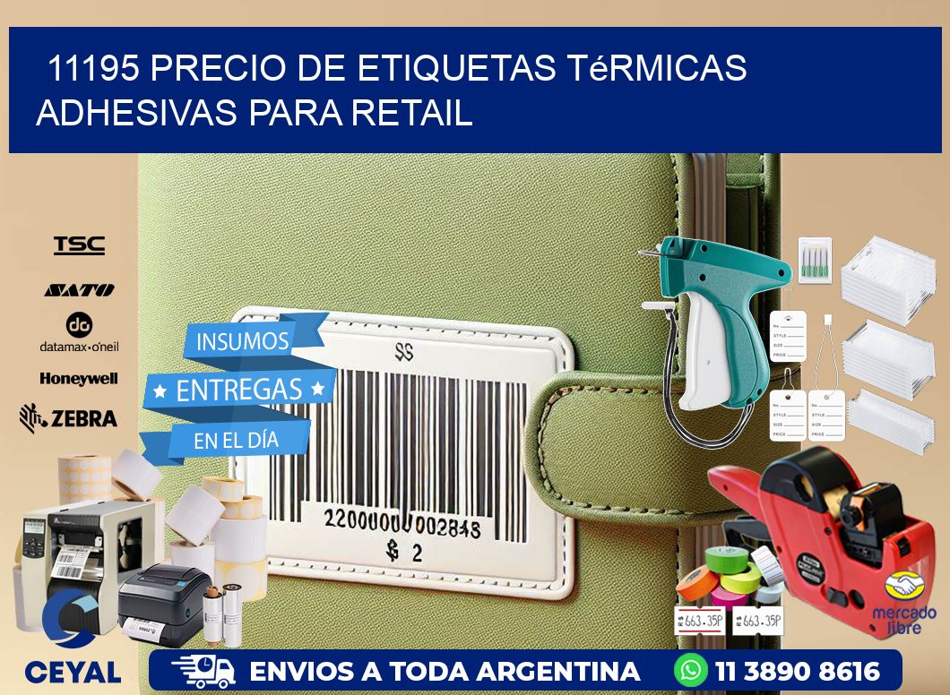 11195 precio de etiquetas térmicas adhesivas para retail