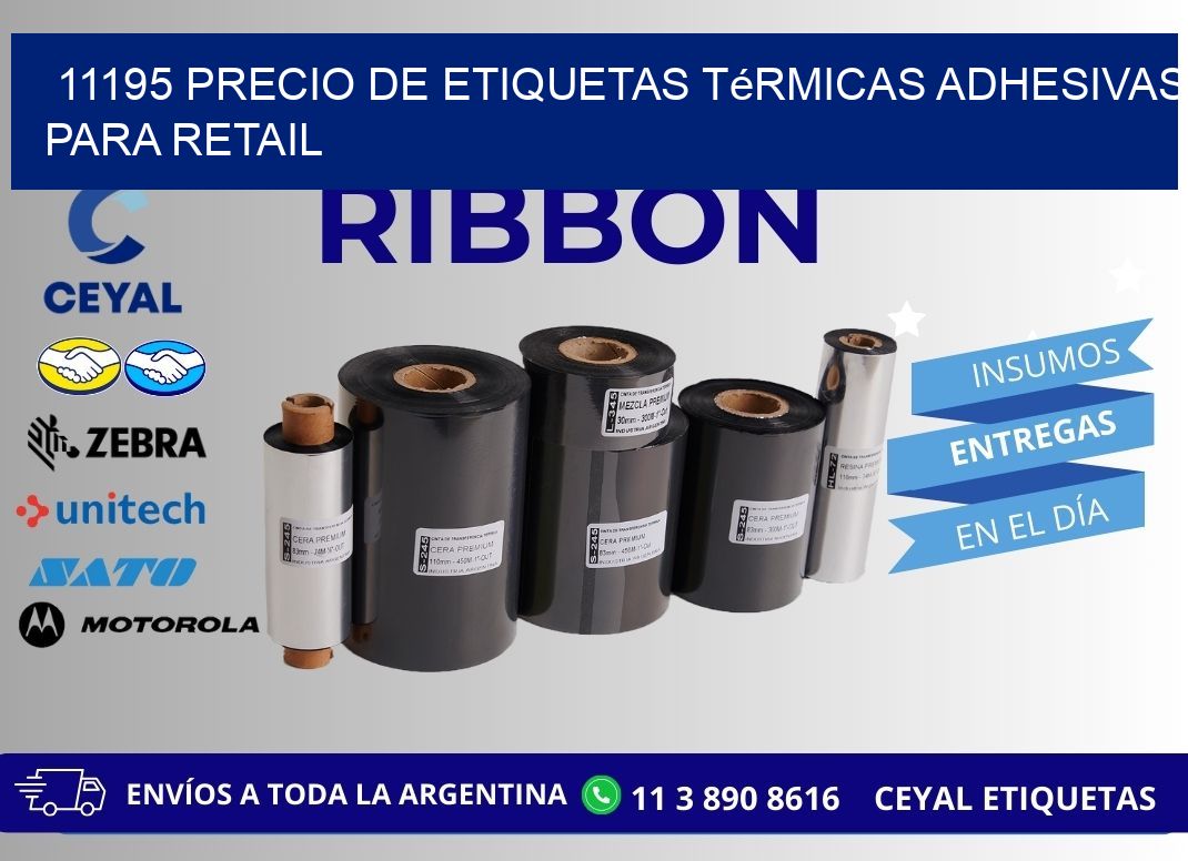 11195 precio de etiquetas térmicas adhesivas para retail
