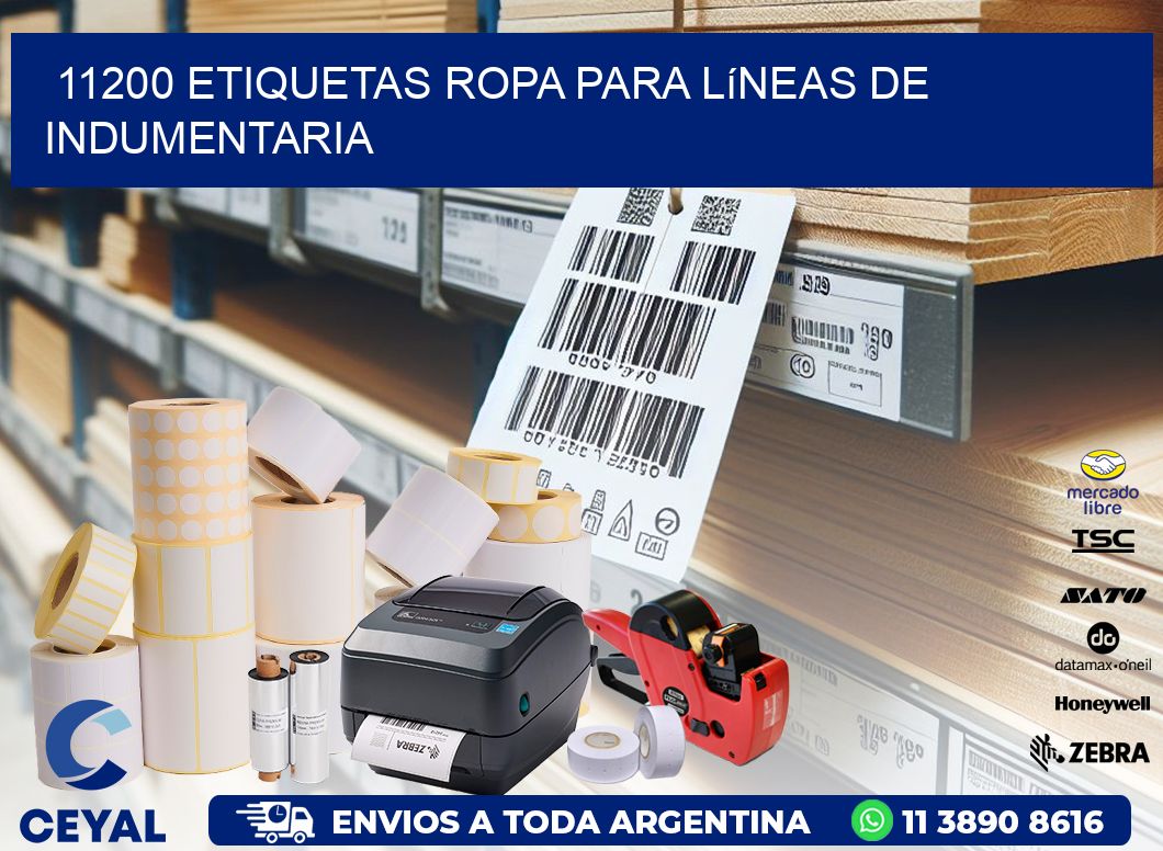11200 Etiquetas ropa para líneas de indumentaria