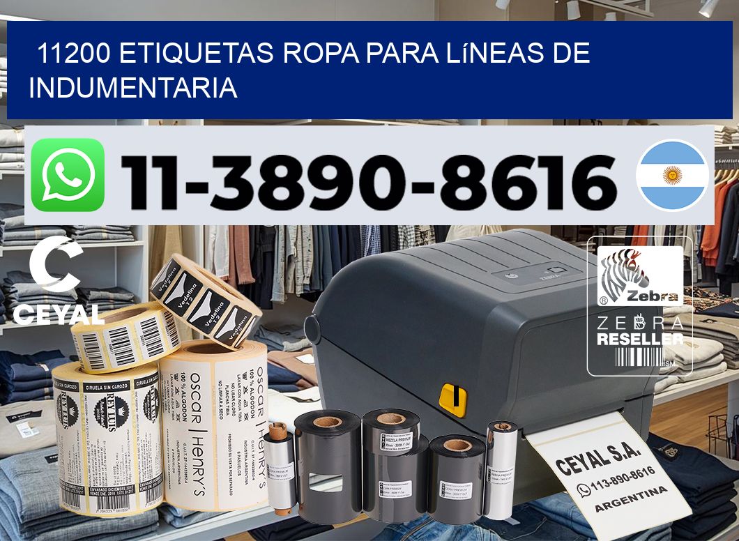 11200 Etiquetas ropa para líneas de indumentaria