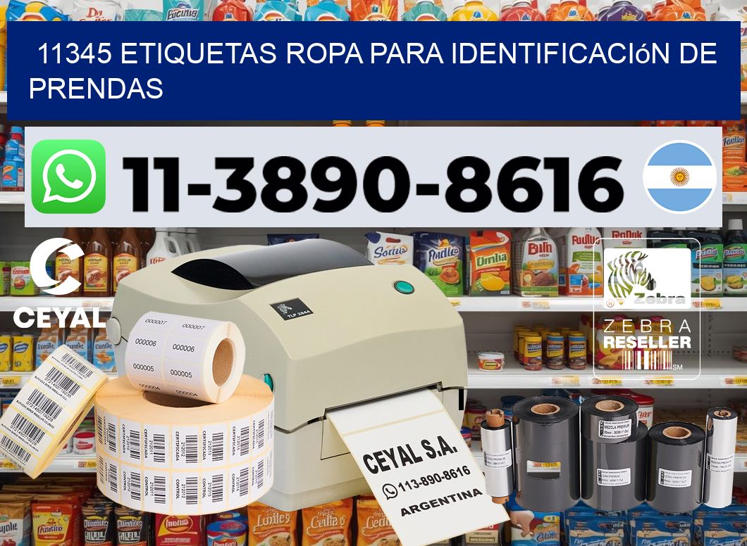 11345 Etiquetas ropa para identificación de prendas
