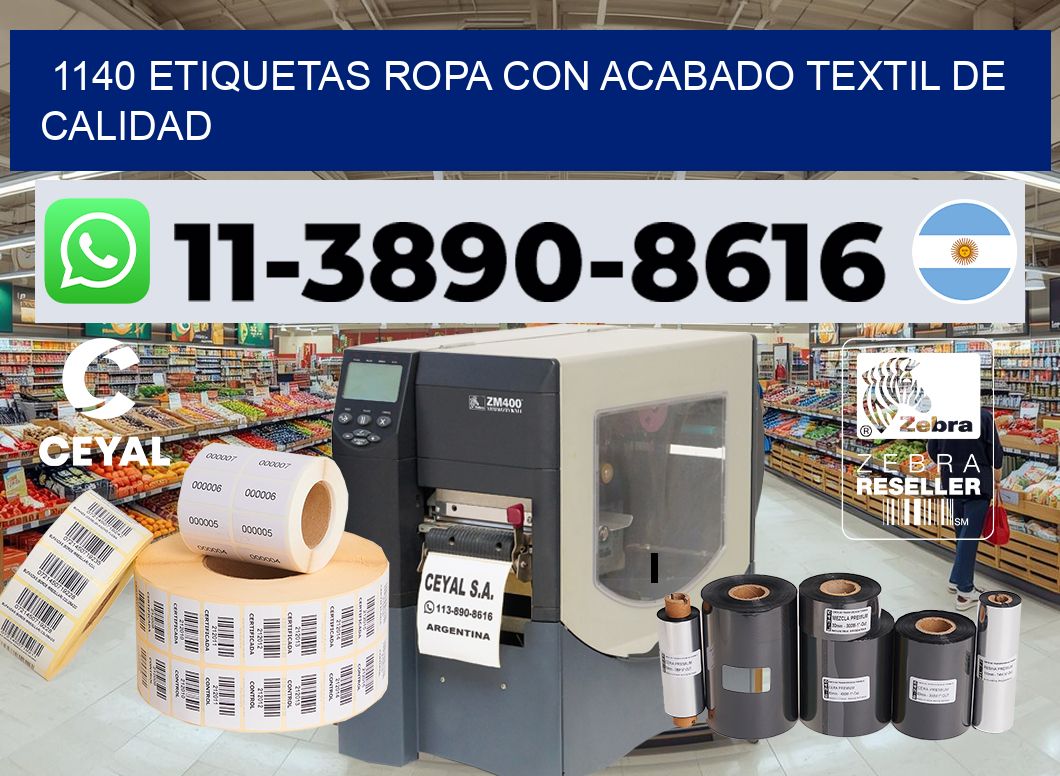 1140 Etiquetas ropa con acabado textil de calidad
