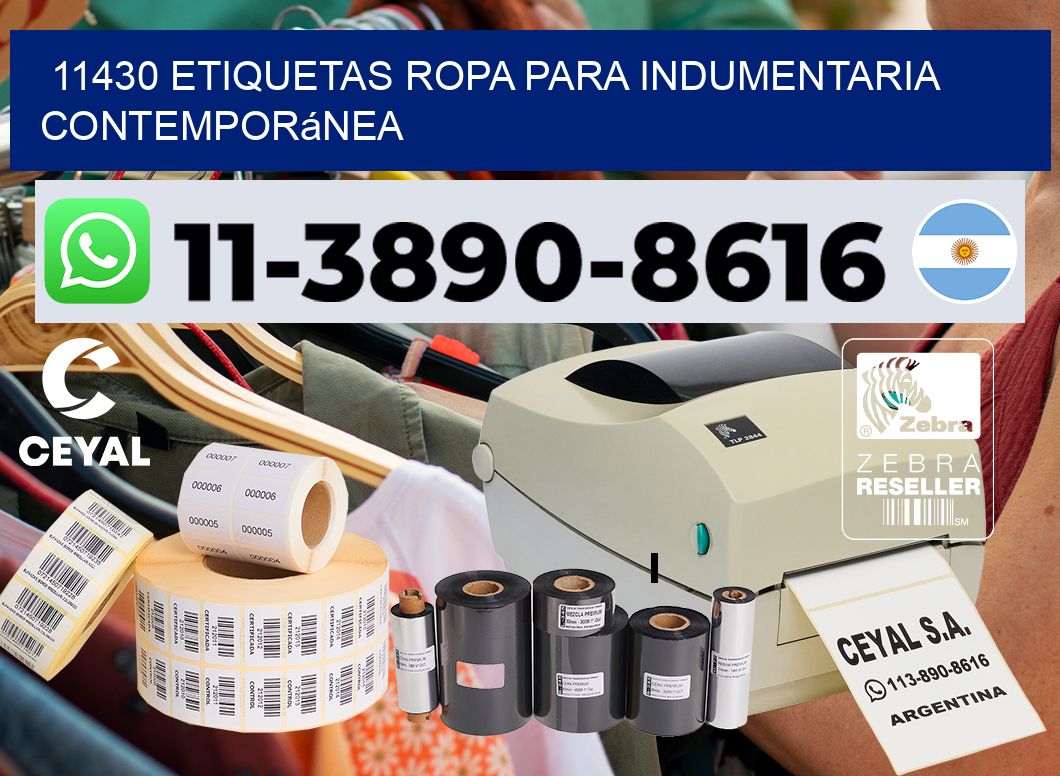 11430 Etiquetas ropa para indumentaria contemporánea