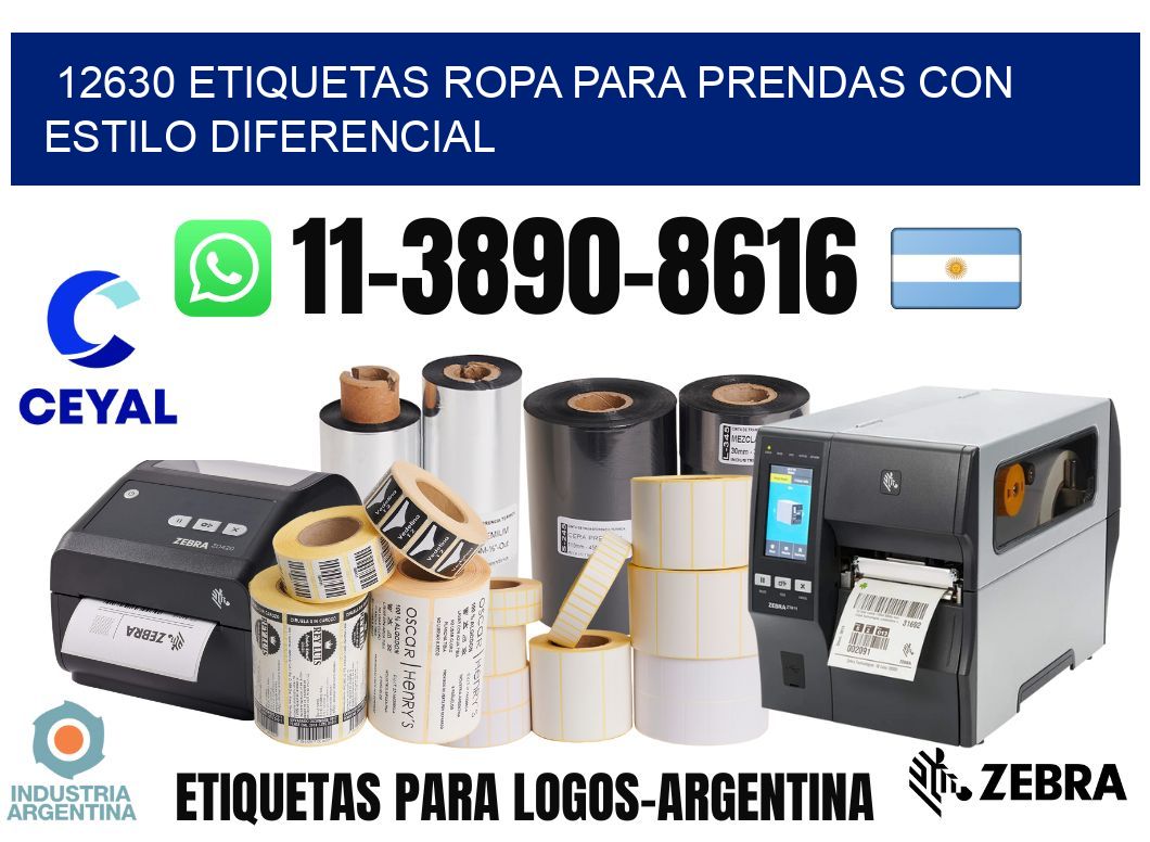 12630 Etiquetas ropa para prendas con estilo diferencial