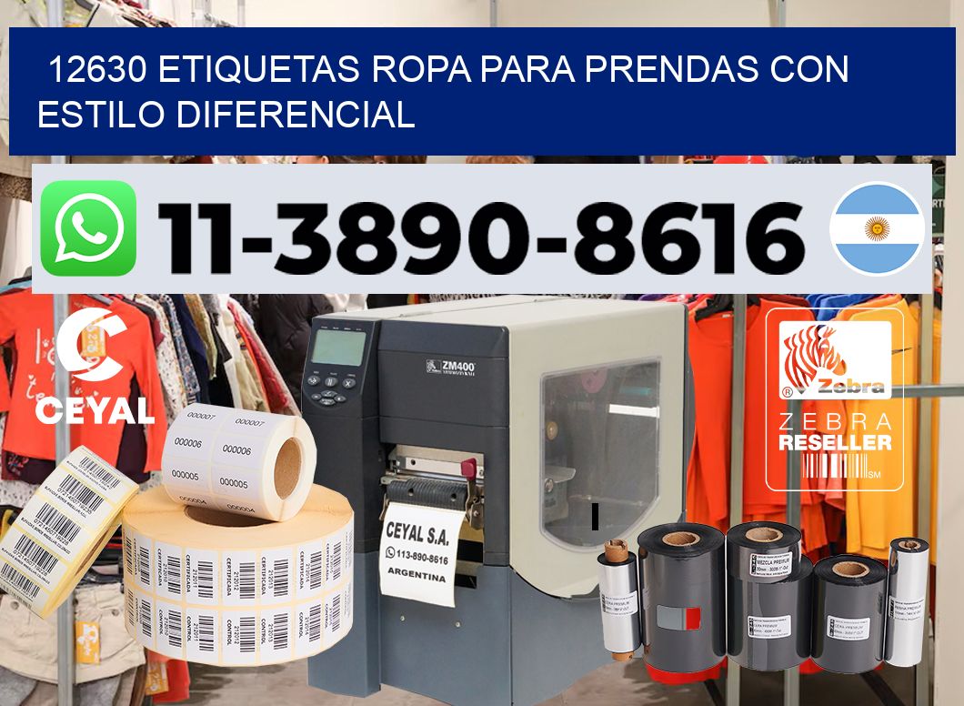 12630 Etiquetas ropa para prendas con estilo diferencial